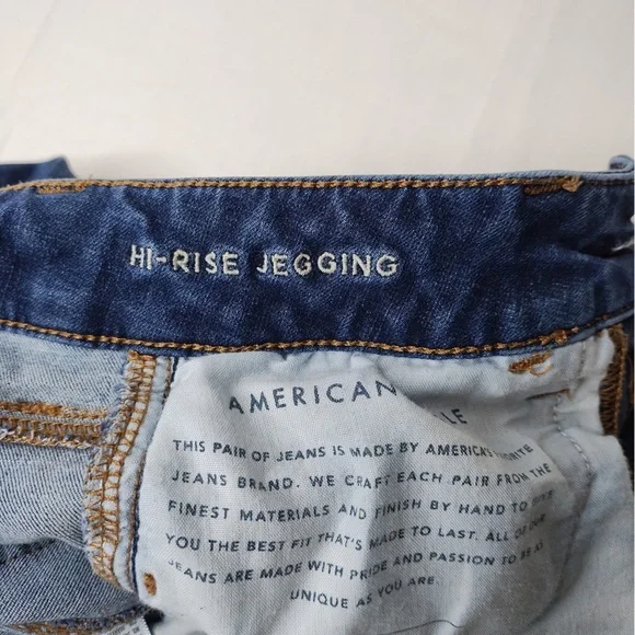 American Eagle Outfitters Women's Jegging  Dark Blue Ripped Skinny Jeans - Picture 10 of 10